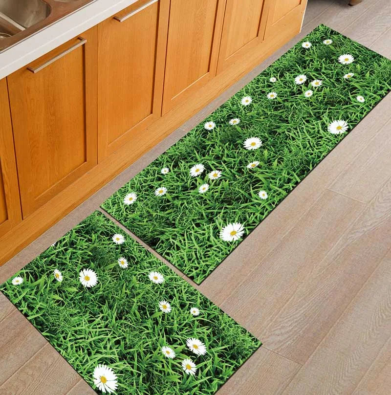 Modern Anti-Slip Kitchen Floor Mat – Geometric Print Area Rug for Bathroom, Balcony, Hallway, and Living Spaces