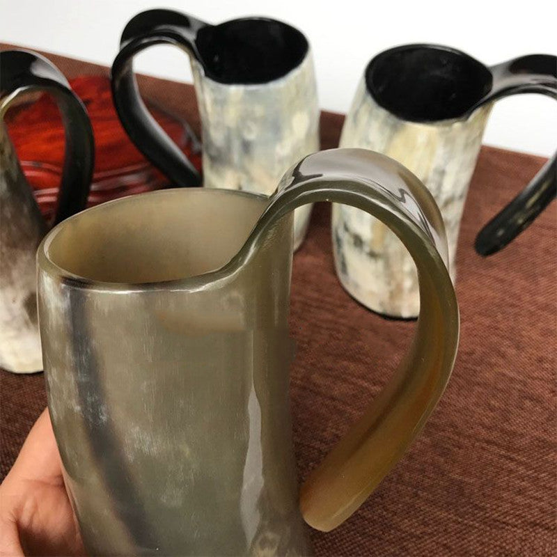 Rustic Viking Horn Beer Mug – Authentic Cow Horn Beer, Wine & Water Goblet for a Legendary Sip