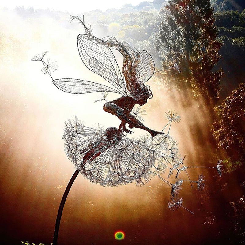 Pixie Fairy and Dandelion Miniature Garden Decor