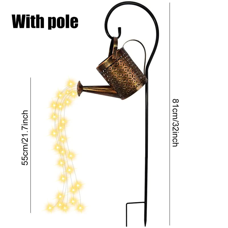 Solar Powered Watering Can With Flowing LEDs