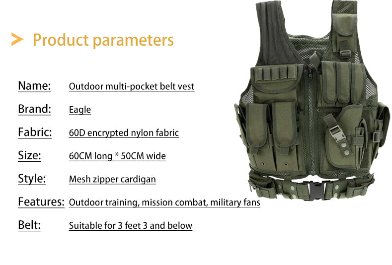 Tactical Molle Vest Army Military Combat Armor Airsoft Vest Mens Hunting Gear Paintball Equipment Multi-pocket Protective Vest