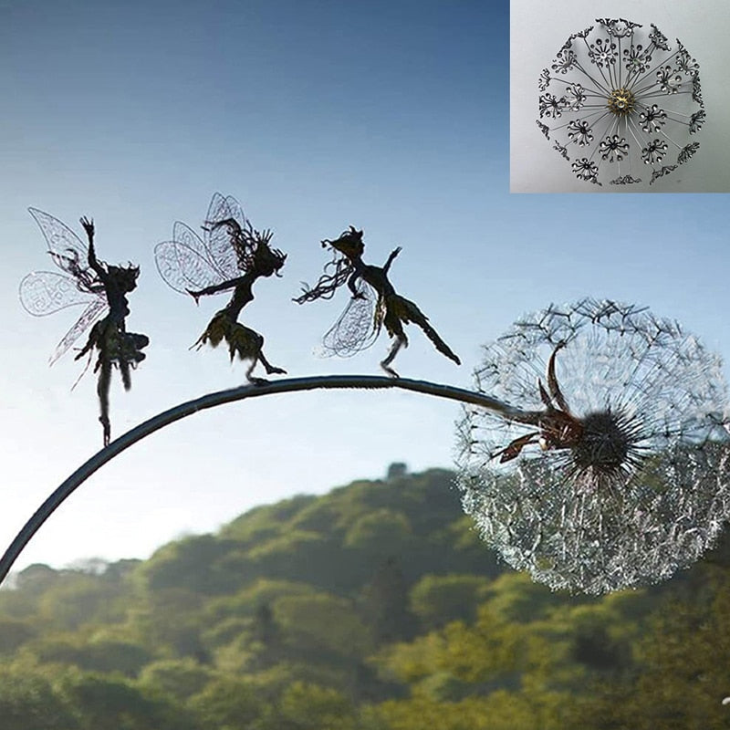 Pixie Fairy and Dandelion Miniature Garden Decor