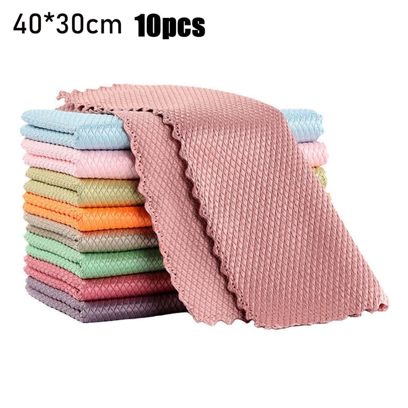 10pcs Magic Fiber Cloths | Streak Free