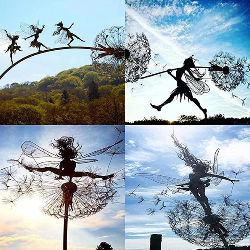 Pixie Fairy and Dandelion Miniature Garden Decor