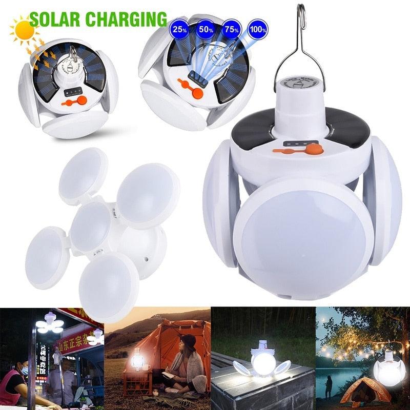 Foldable LED Solar Rechargeable Outdoor Waterproof Lamps