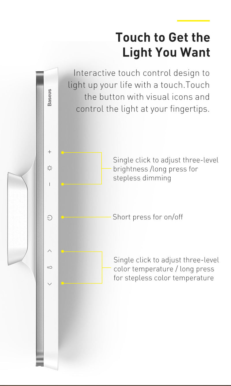 Rechargeable Magnetic LED Desk Lamp with Stepless Dimming
