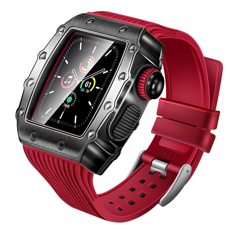 Luxury Metal Case with Silicone Band Modification Kit for Apple Watch