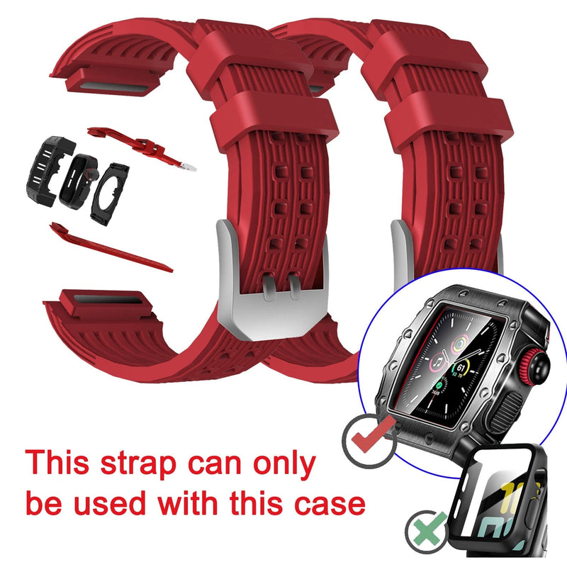 Luxury Metal Case with Silicone Band Modification Kit for Apple Watch