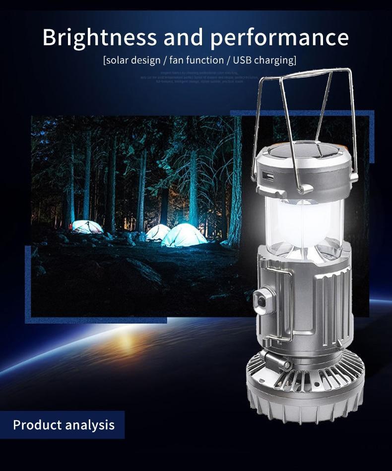 Solar Fan Camping Light