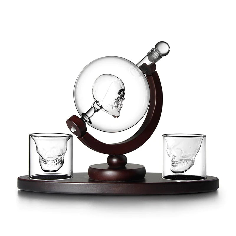 Premium Liquor Decanter Set with Skull Shot Glasses