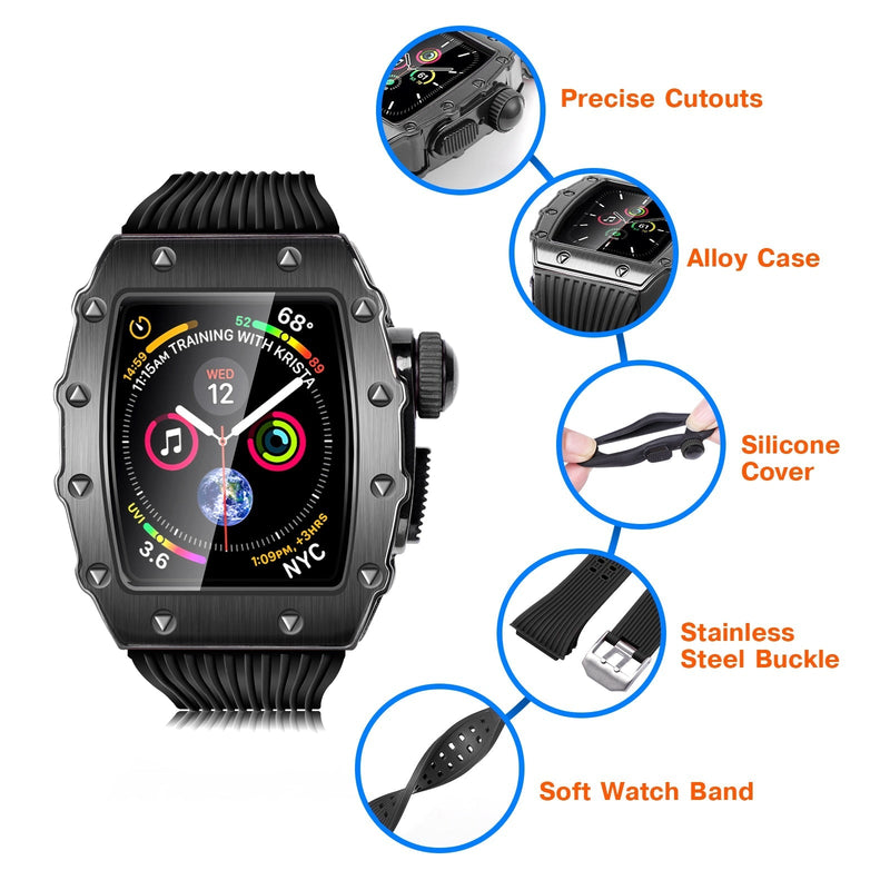 Apple Watch Luxury Aluminum Case and Silicone Band Modification Kit