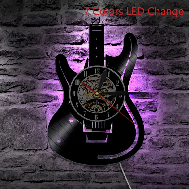 Music-Themed Vinyl Clocks With LEDs