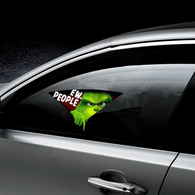 3D Green Haired Monster Christmas Car Cracked Car Decal Sticker Waterproof Easy Install PVC Vinyl Home Decoration
