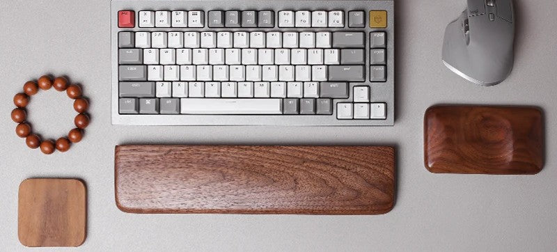 Solid Walnut Palm Rest - Wooden Wrist Support for Mouse & Keyboard Comfort