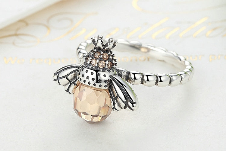 Dancing Bees Ring - 925 Sterling Silver