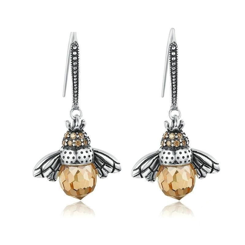 Dancing Bees Earrings - 925 Sterling Silver