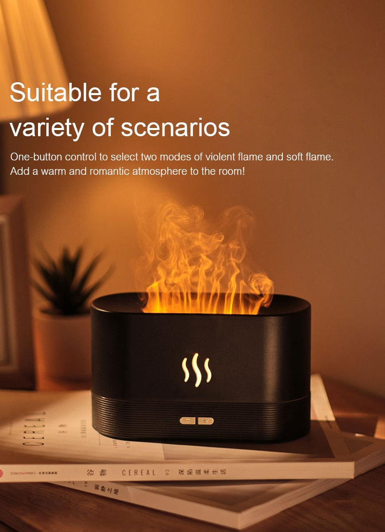 3D Flame Humidifier Essential Oil Diffuser