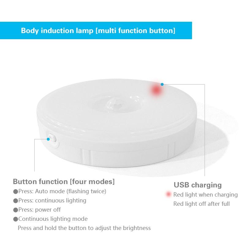 USB Rechargeable Motion Sensor Wireless LED Night Light