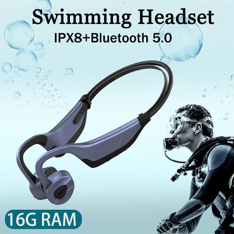 Waterproof Bluetooth Bone Conduction Swimming Headphones