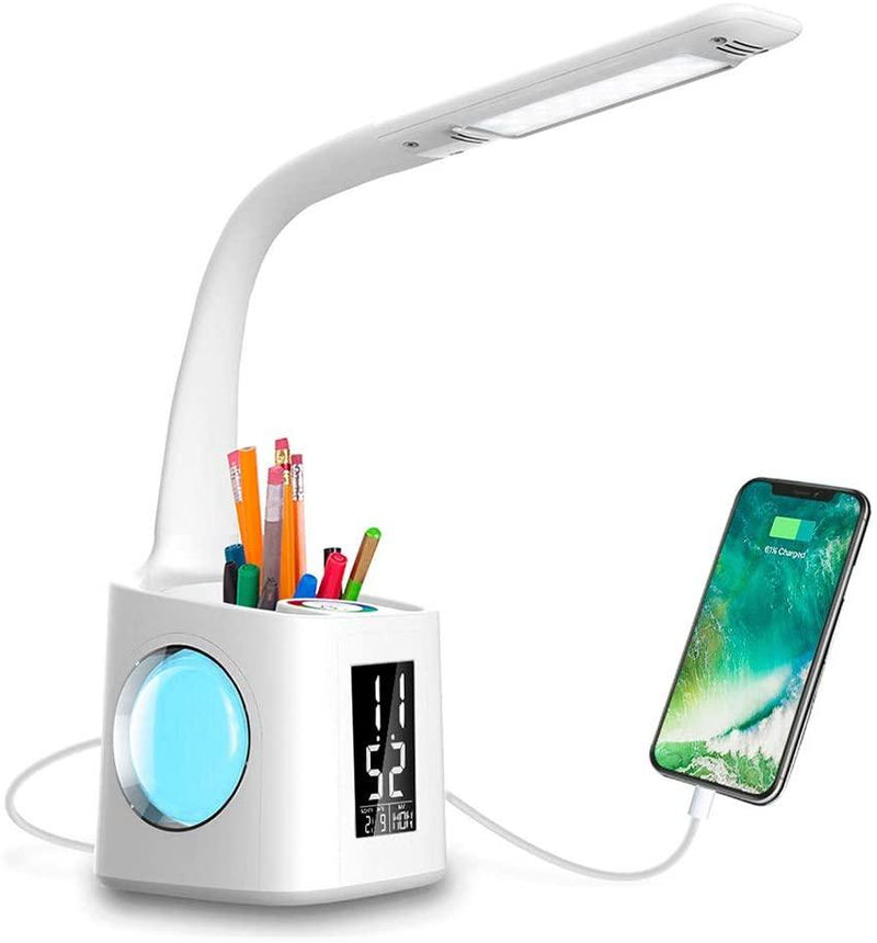 Study LED Desk Colors Night Light with USB Charging Screen Calendar