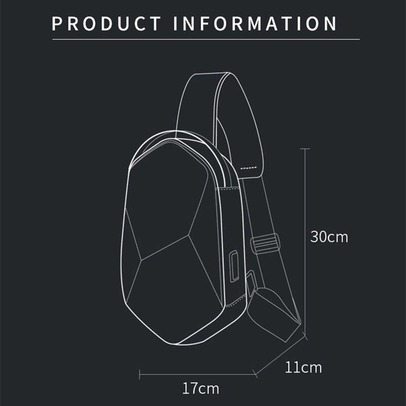 Bange Anti-Theft Hard Shell Sling Bag, Hard Shell Sling Crossbody Bag Backpack Anti-theft TSA Lock Waterproof Scratch-proof