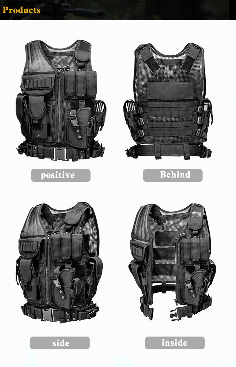 Tactical Molle Vest Army Military Combat Armor Airsoft Vest Mens Hunting Gear Paintball Equipment Multi-pocket Protective Vest