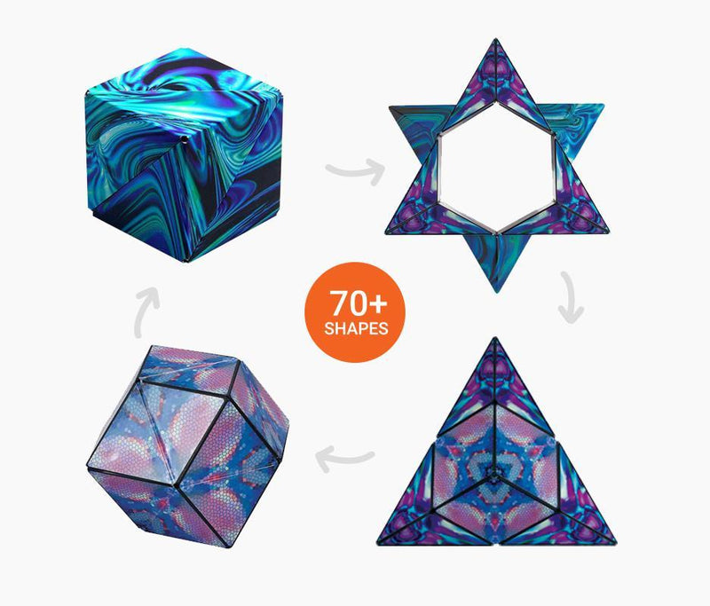 Changeable Magnetic Magic Cube, Anti Stress 3D Office Hand Flip Puzzle Stress Reliever Autism Collection Toys for Kid