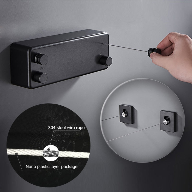Wall Mounted Double Retractable Clothesline