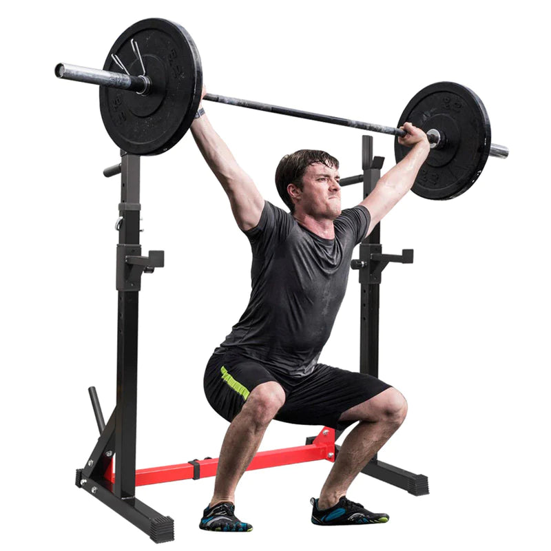 ADJUSTABLE MULTI-FUNCTION SQUAT RACK AND BENCH