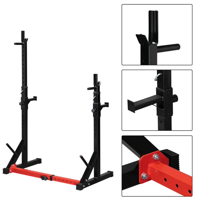 ADJUSTABLE MULTI-FUNCTION SQUAT RACK AND BENCH