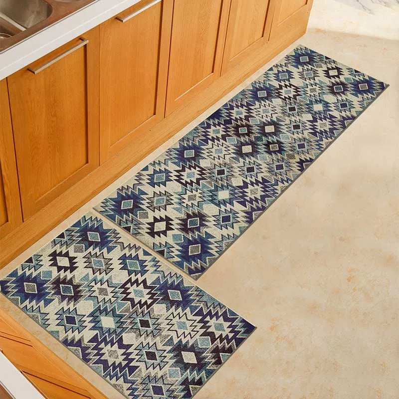 Modern Anti-Slip Kitchen Floor Mat – Geometric Print Area Rug for Bathroom, Balcony, Hallway, and Living Spaces