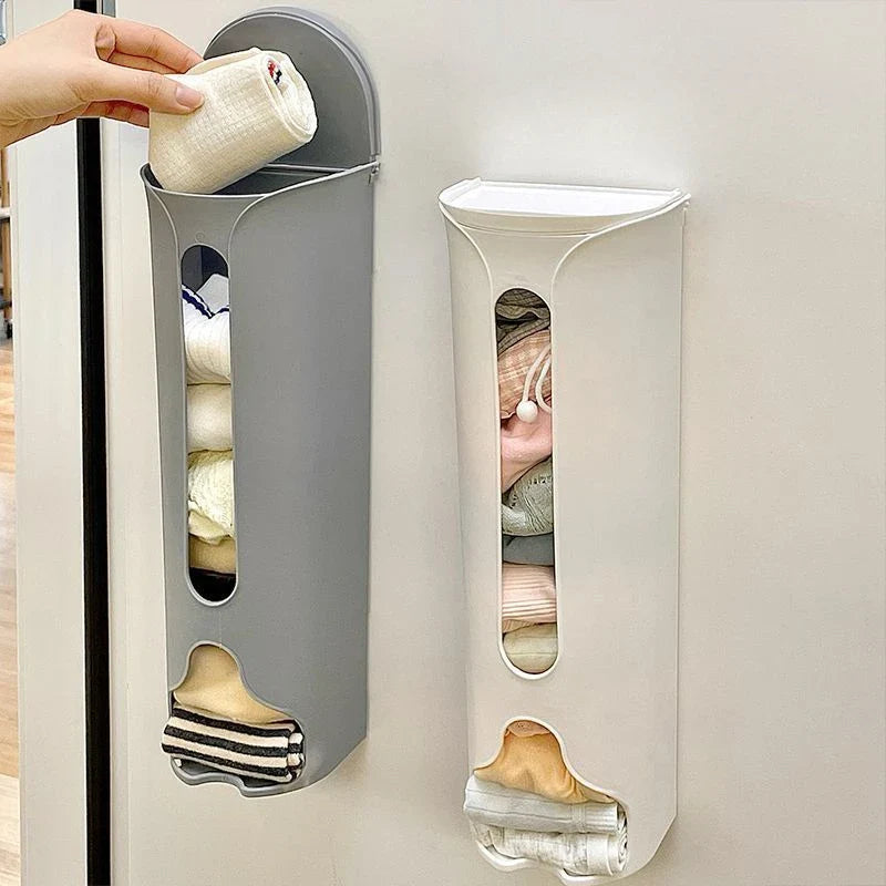 Wall-Mounted Kitchen Garbage Bag Organizer – Dual Use as Underwear & Sock Holder or Kitchen Bin for Reducing Household Clutter Fast
