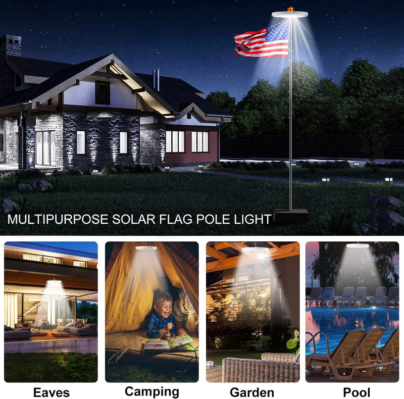 128 LED Solar Power Flag Pole Lights -