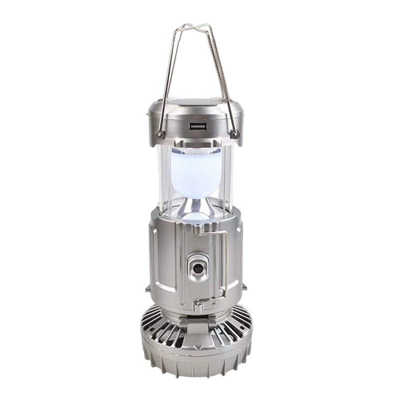 Rechargeable Camping Lantern & Fan – Multifunctional LED Light with Solar Charging, Emergency Power, & Outdoor Portability