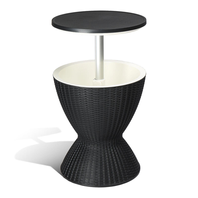 Outdoor Side Table with Cooler – 8-Gallon Beer & Wine Ice Bar for Poolside & Patio Entertainment