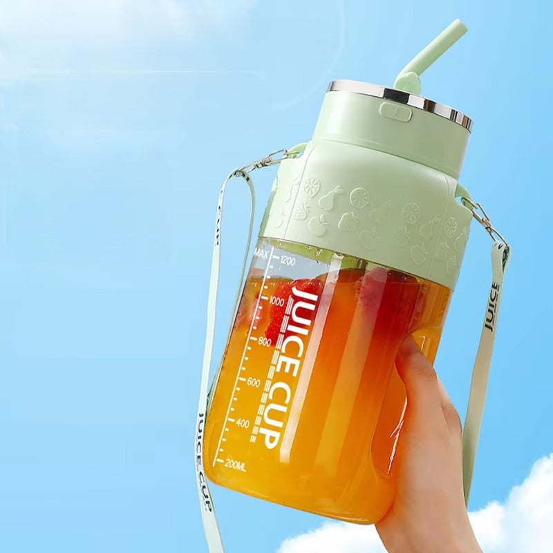 Electric Fruit Juicer – 800ml 10-Blade USB Rechargeable Smoothie & Shake Mixer