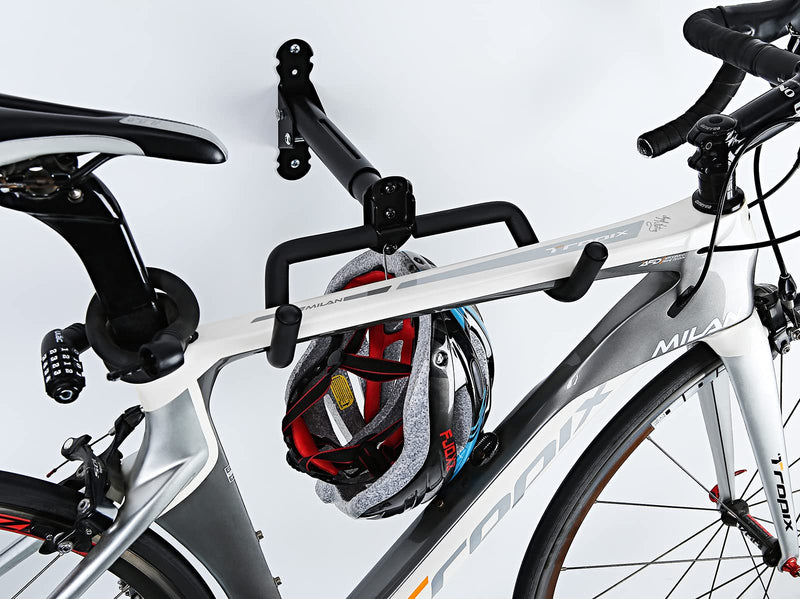 Space-Saving Bike Wall Mount Rack – Foldable Bicycle Hanger with Rim Protection
