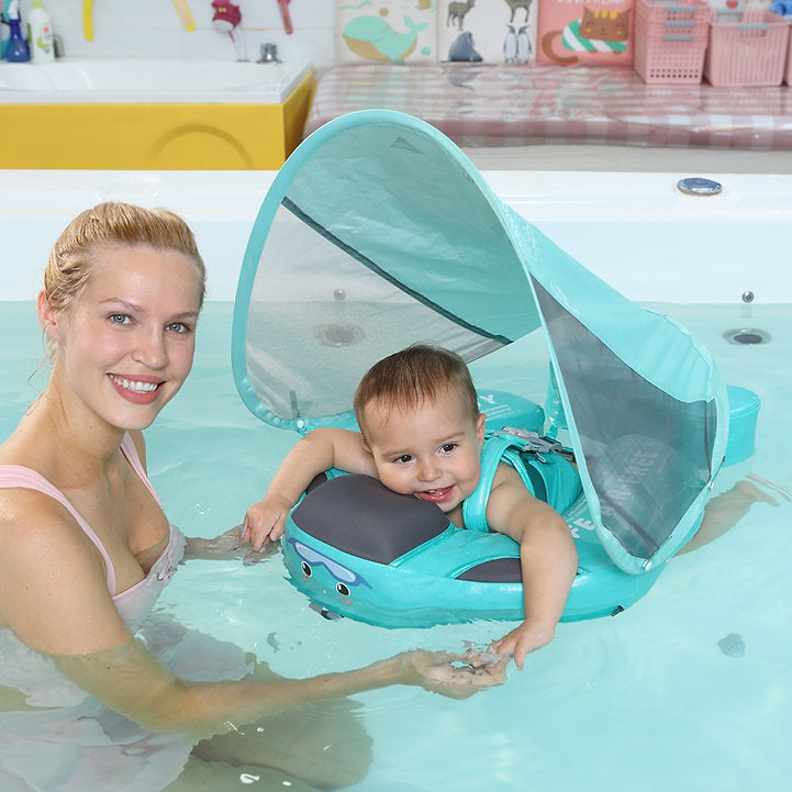 Baby Swim Float with Canopy Non-Inflatable Solid Baby Kid Float