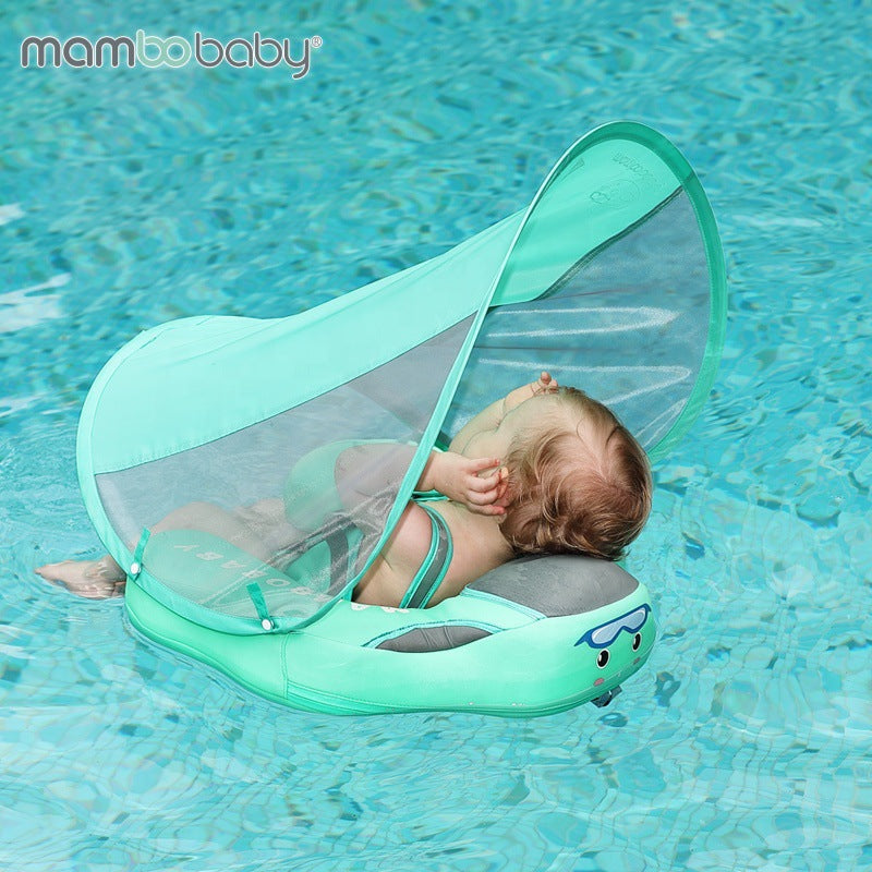 Baby Swim Float with Canopy Non-Inflatable Solid Baby Kid Float