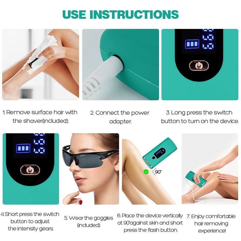 Painless Pulse IPL Hair Remover | Permanent Laser Photoepilator Device Lazer