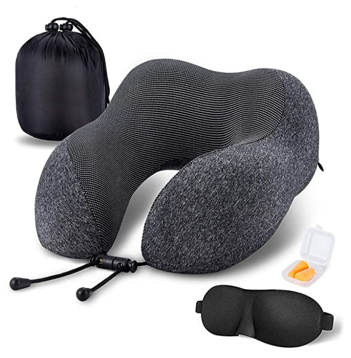 Memory Foam Neck Airplane Pillow Kit