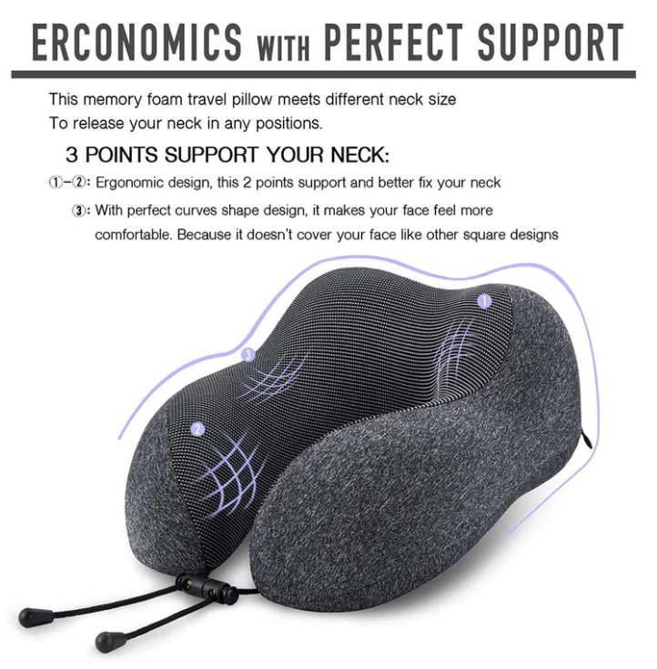 Memory Foam Neck Airplane Pillow Kit