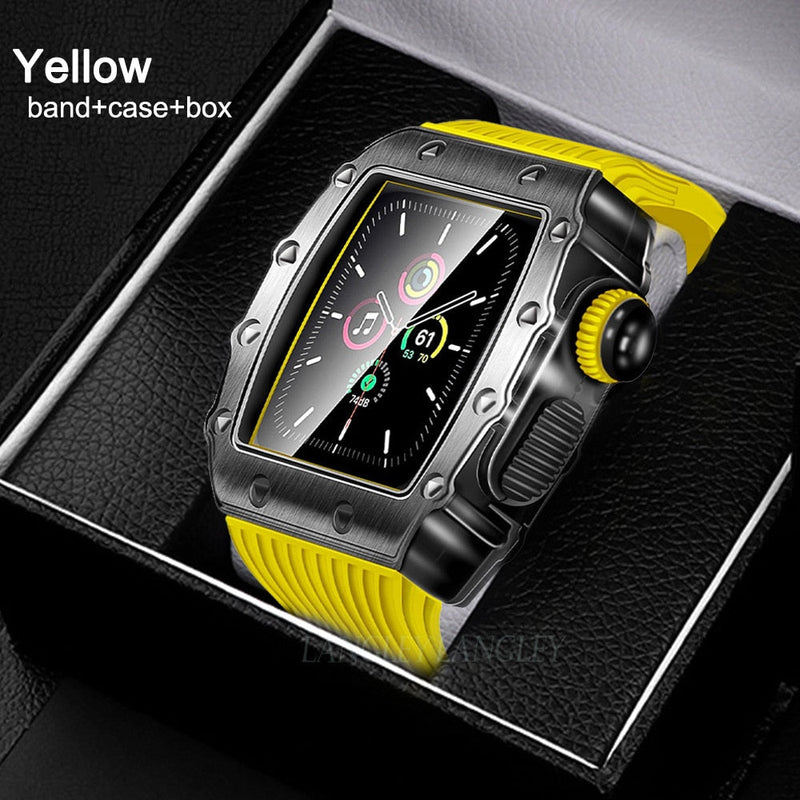 Metal Case with Silicone band for Apple Watch