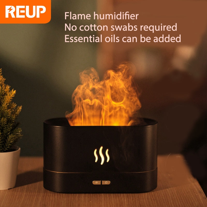 Flame Air Humidifier and Aroma Essential Oil Diffuser