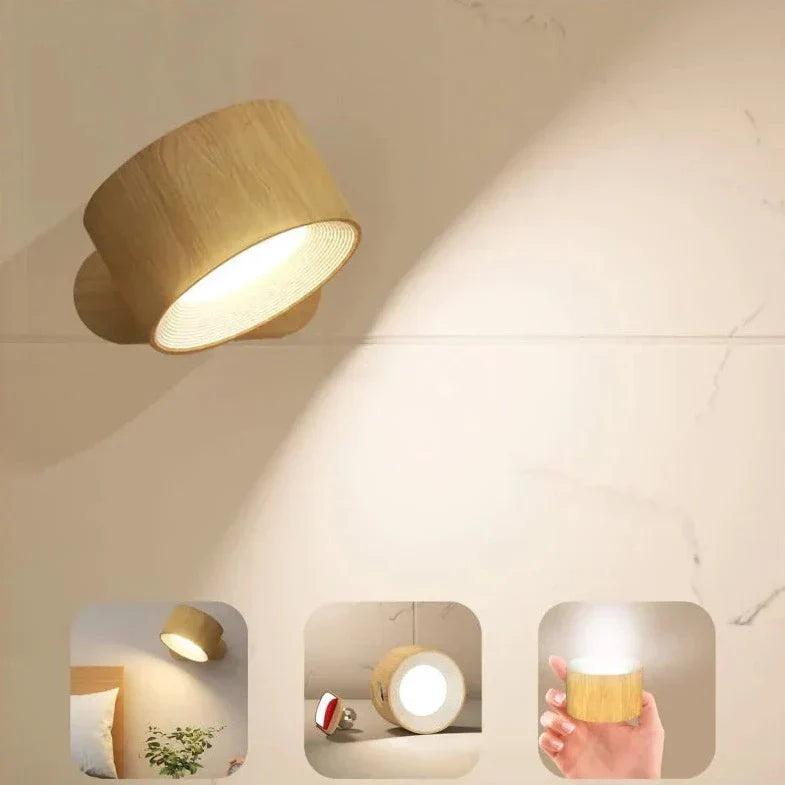 Spotlight Cordless Wall Lamp – Rechargeable, 360° Rotatable & Dimmable LED Light