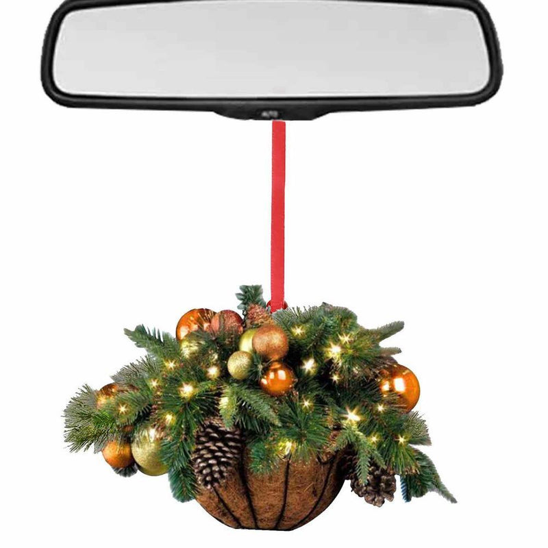 Wreath Christmas Tree Decorations Christmas Tree Wooden Pendant Hanging Ornaments Mini Pendant For Wall Window Tree Car Rearview
