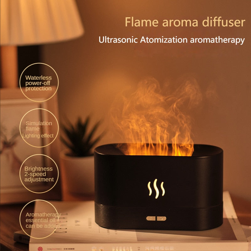 Flame Air Humidifier and Aroma Essential Oil Diffuser