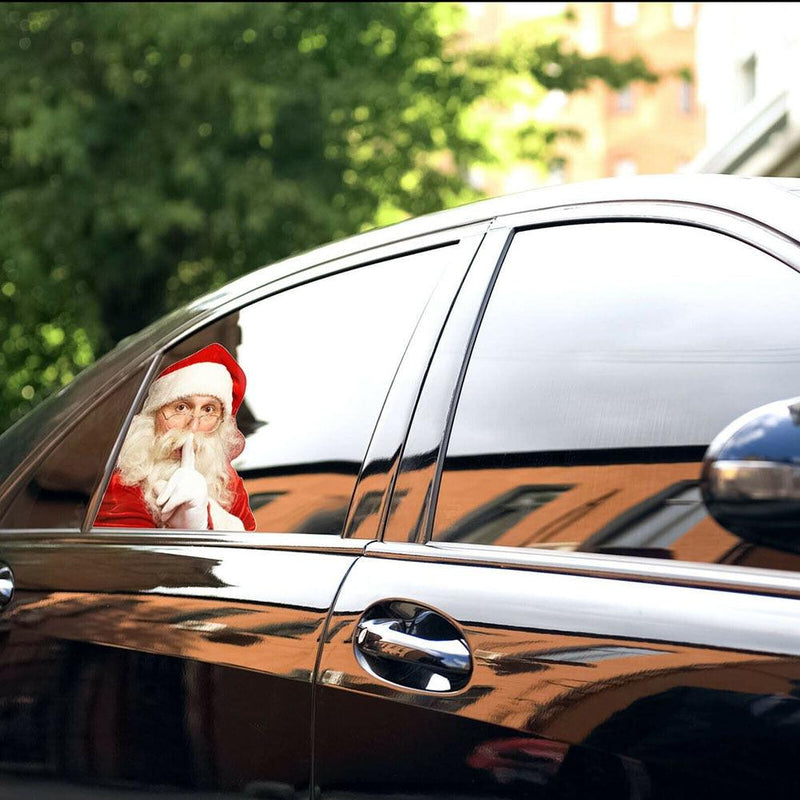 12-inch Christmas Funny Santa Car Window Stickers Santa Claus Car Glass Stickers Auto Vinyl Decal  Decoration For All Car