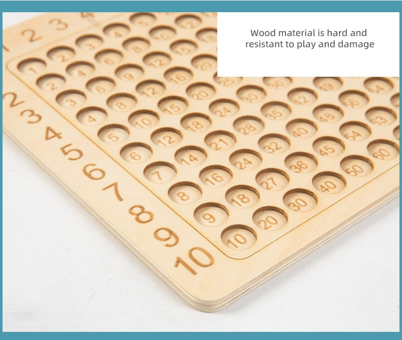 Wooden Montessori Multiplication Board Game