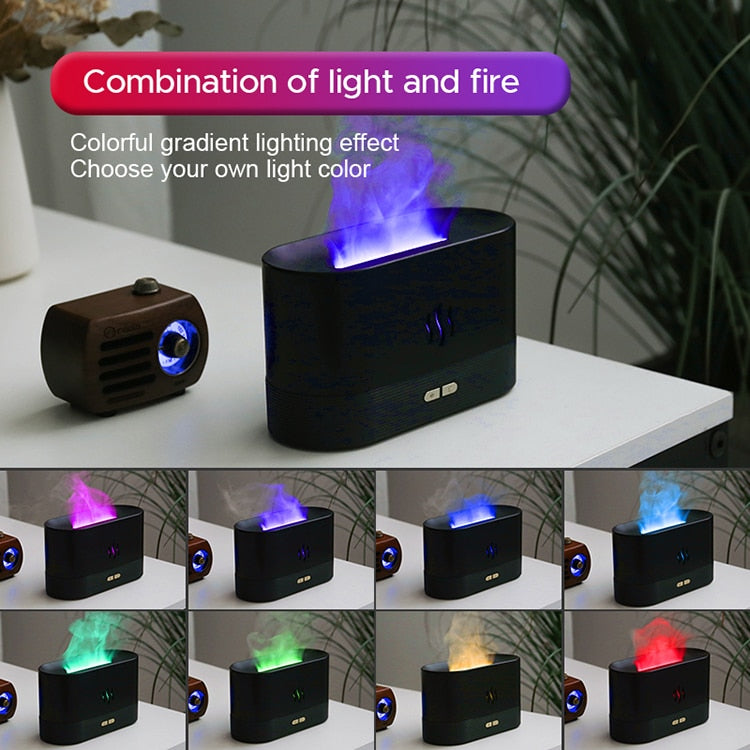 3D Flame Humidifier Essential Oil Diffuser